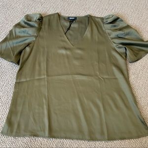 DKNY army green blouse
